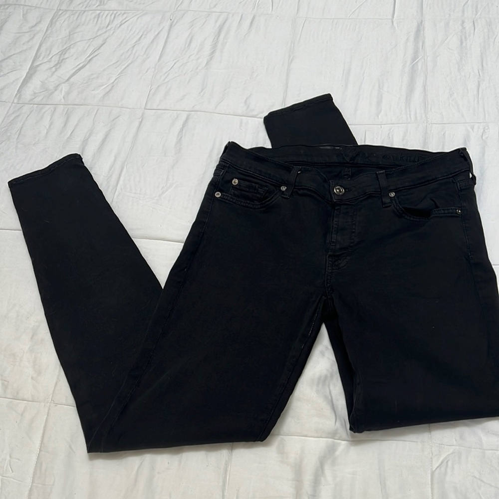 7 for all mankind black skinny jeans
